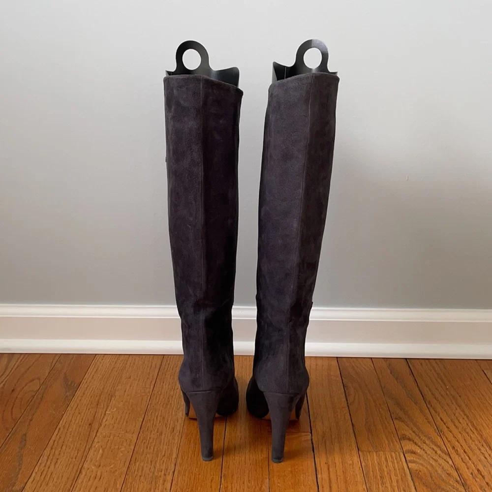 Vintage Gucci Navy Suede Boots - Picture 5 of 8